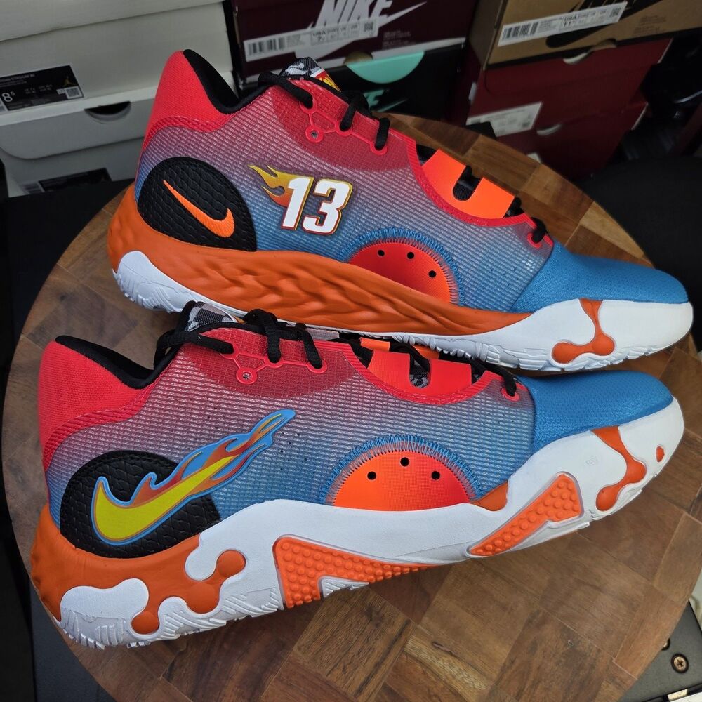 Nike PG 6 NRG x Hot Wheels Basketball Shoes Orange/Blue DH8446-400 sz 13.5